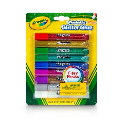 Crayola 9ct Glitter Glue, Washable, Art Supplies