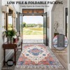 Vintage Rug Washable Rug Soft Living Room Rug Distressed Floral Rug, Low Pile Non Shedding Non Slip Rug, Indoor Foldable Printed Rug Carpet - 4 of 4