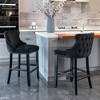 COWLOWN Set of 2 Velvet Upholstered Wingback Bar Stools, Tufted Bar Chairs with Chrome Nailhead Trim - 3 of 4