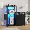 Coucheta 2-Drawer File Cabinet for Letter/Legal/A4 Files with Power Outlet, LED Lights, Open Shelf & Printer/Shredder Storage for Home Office - 3 of 4