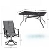 VisioGear Patio Accent Table Sets, 7-Piece Outdoor Table and Chairs Set, Patio Table with Umbrella Hole for Backyard, Gray, 21.7"*21.7"*40.2" - 2 of 4