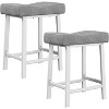Saddle Bar Stools, Counter Height Barstools with Thickened Cushion, Faux Leather Padded Kitchen Chairs for Dinning Room, Kitchen Island, Home Bar - 4 of 4