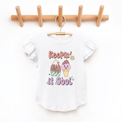 The Juniper Shop Keepin' It Cool Ice Cream Toddler Flutter Sleeve Tee