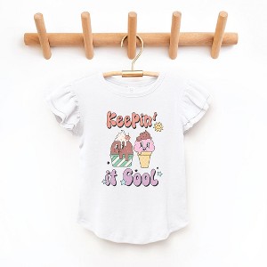 The Juniper Shop Keepin' It Cool Ice Cream Toddler Flutter Sleeve Tee - 1 of 2