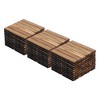 Dolonm 30-Pack Acacia Deck Tiles - 12"x12" Teak-Yellow Striped Anti-Slip, Waterproof for Poolside/Patio, DIY in 30 Mins - 3 of 4