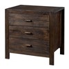 Resenkos Nightstand with 3 Drawers, End Side Table with 2 USB Ports and 2 Charger Outlets, Bedside Table for Nursery, Living Room, Brown - 3 of 4