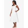 Jessica London Women's Plus Size Linen Fit & Flare Dress - 4 of 4