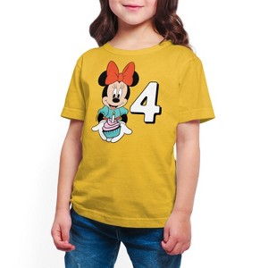 Girls' - Disney - Minnie Birthday 4 Short Sleeve Graphic T-Shirt - 1 of 4