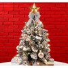 22in Rose Gold Mini Christmas Tree with Lights, Flocked Snow Tabletop Xmas Tree, Artificial Small Holiday Decoration for Home or Office - 3 of 4
