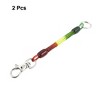 Unique Bargains Plastic Swivel Clips Spiral Coiled Strap Lanyard Keyring Keychain Tricolor 2 Pcs 6" Length - 2 of 4