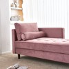 64" Velvet Chaise,Mid-Century Modern Chaise Furniture,Sleeper for Living Room,Apartment,Tool-Free Assembly. (Gray) - 4 of 4