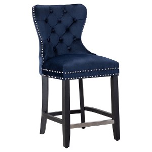 WestinTrends 24" Tufted Velvet Counter Stool - 1 of 4
