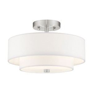 Livex Lighting Claremont 2 - Light Semi-Flush Mount in  Brushed Nickel - 1 of 4