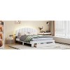 Okak Queen Elegant Platform Bed Frame with Upholstered & 2 USB Ports Teddy Fleece Bed with Storage Drawer Easy to Assemble, White - 3 of 4