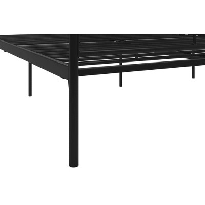 Marion Black Metal Queen Canopy Platform Bed with Headboard