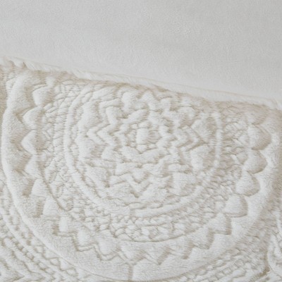 Ivory Full Faux Fur Reversible Comforter Set