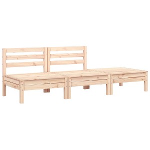 vidaXL Garden Sofa Natural Pine Solid Pine Wood 3-Seater Modular - 1 of 1