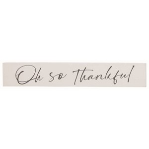 Transpac Wood 18.75 in. White Autumn So Thankful Elegant Block Decor - 1 of 2