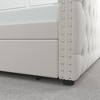 Daybed with Trundle Velvet Upholstered Tufted Sofa Bed, with Button and Copper Nail onSquare Arms - 4 of 4