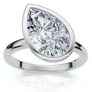 Pompeii3 Certified 2Ct Pear Solitaire Diamond Engagement Ring 14k Gold or Pt Lab Created - 1 of 4