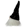 Northlight LED Lighted Polka Dot Knit Hat Gnome Christmas Decoration - 10" - Black and White - 3 of 4