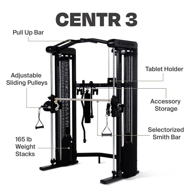 Centr by Chris Hemsworth Centr 3 Home Gym Functional Trainer with Selectorized Smith Bar and 3-month Centr Membership, 3 of 11