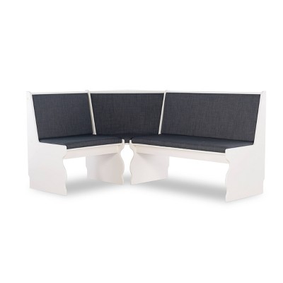 Sasha 3-Piece Charcoal and White Breakfast Nook Dining Set