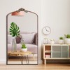 DOMETOUR Full Length Mirror Vintage Ornate Arched Floor Mirror Metal Framed Mirror Dressing Mirror Oversized Wall Mirror - 3 of 4