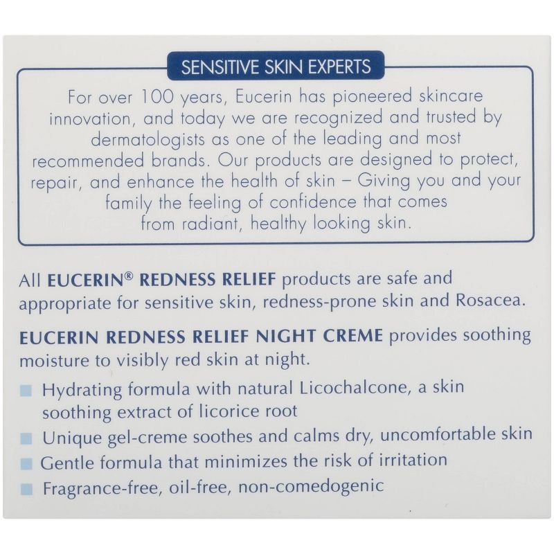 Eucerin Sensitive Skin Redness Relief Soothing Night Face Cream - 1.7oz, 4 of 6