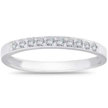 Pompeii3 1/4ct Diamond Wedding Ring 14K White Gold Womens Stackable Prong Band