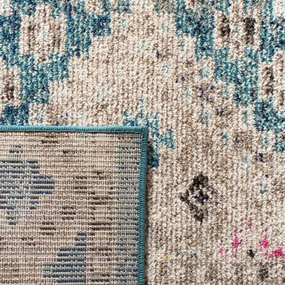 Madison 5' Square Dark Blue and Yellow Synthetic Area Rug