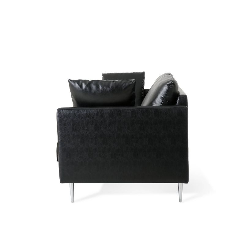 Brockbank Modern Faux Leather 3 Seater Sofa with Pillows - Christopher Knight Home, 6 of 12