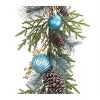 Holiday Pine Garland with Ornament Accents 6 Foot Length 12 Inch Height Traditional Decor By Melrose - 2 of 3