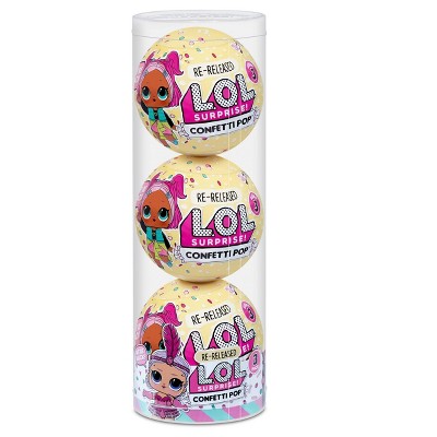 L.O.L. Surprise! Confetti Pop 3pk Showbaby 3 Re-released Dolls each with 9 Surprises