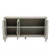 Grey 2-Tier Glass Door Storage Cabinet with Adjustable Shelf - American Style Accent Cabinet for Living Room, Office, 220LBS Capacity - 4 of 4