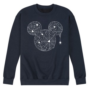 Men's - Disney - Mickey Head Spider Web Graphic Fleece Sweatshirt - 1 of 4