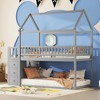Twin Over Twin House Bunk Bed with Shelves and Drawers - 3 of 4