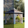 13x13 Pop Up Gazebo Outdoor Hexagonal Canopy Tent with Mosquito Netting Sides Instant Patio Canopy Shelter - 4 of 4
