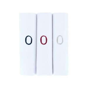 Umo Lorenzo Men's Cotton Boxed Initial Alphabet Handkerchiefs (Pack of 3) - 1 of 4