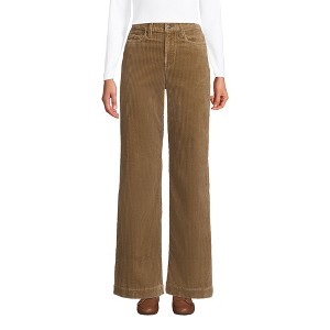 Lands' End Women's High Rise Wide Leg Corduroy Pants - 1 of 4