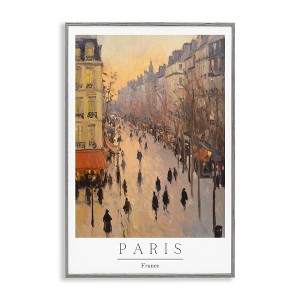 Stupell Industries Vintage Orange Paris Streets Framed Giclee Art - 1 of 4