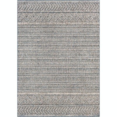 Mark & Day Eastborough 5'3"x7' Rectangle Woven Indoor & Outdoor Area Rugs Charcoal: Modern Stripe, Stain-Resistant, Pet Friendly