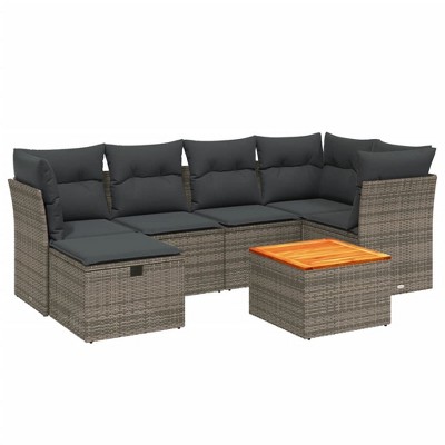 vidaXL Garden Sofa Set Grey
