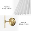 Globe Electric Matte Brass Wall Sconce with White Pleated Fabric Shade - 3 of 4