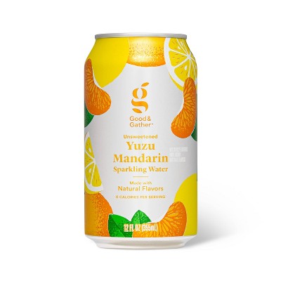 Yuzu Mandarin Sparkling Water - 8pk/12 fl oz Cans - Good &#38; Gather&#8482;