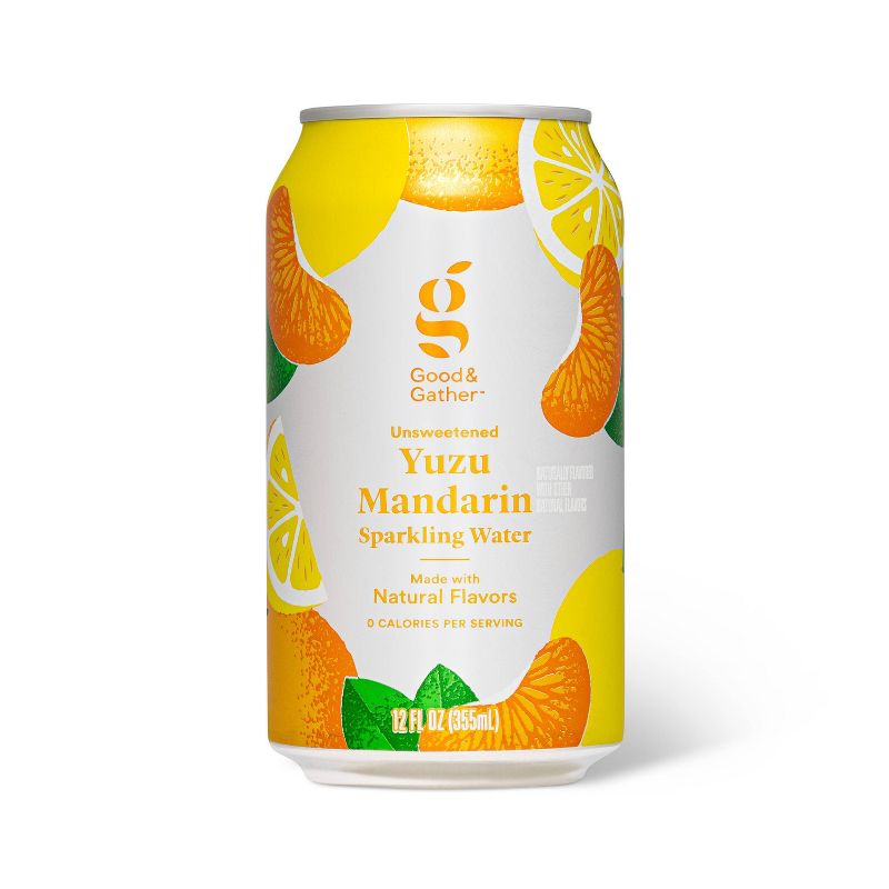 Yuzu Mandarin Sparkling Water - 8pk/12 fl oz Cans - Good &#38; Gather&#8482;, 3 of 7