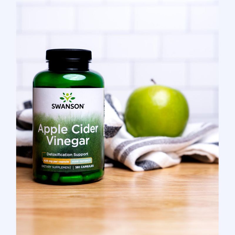 Swanson Herbal Supplements High Potency Apple Cider Vinegar 625 mg Capsule 180ct, 3 of 4
