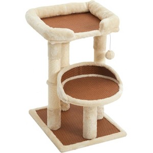 Multi-Level Cat Tree for Indoor Cats, Modern Cat Tower with Double Beds & Scratching Posts, 27 in Cute Cat Tree - 1 of 4