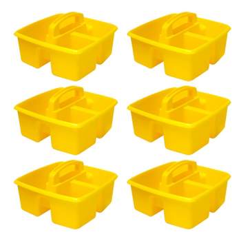 Storex Small Caddy, Yellow, Pack of 6