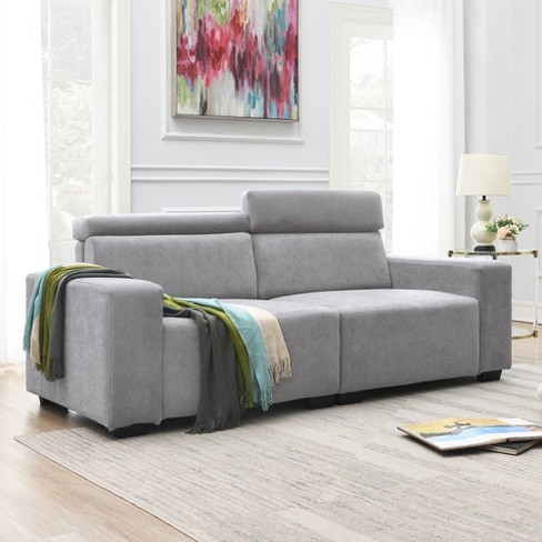 Modern 2 Pieces Velvet Padded Seat of 2 Seat Sofa and Loveseat